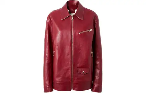 GUCCI Leather Jacket Women's Red