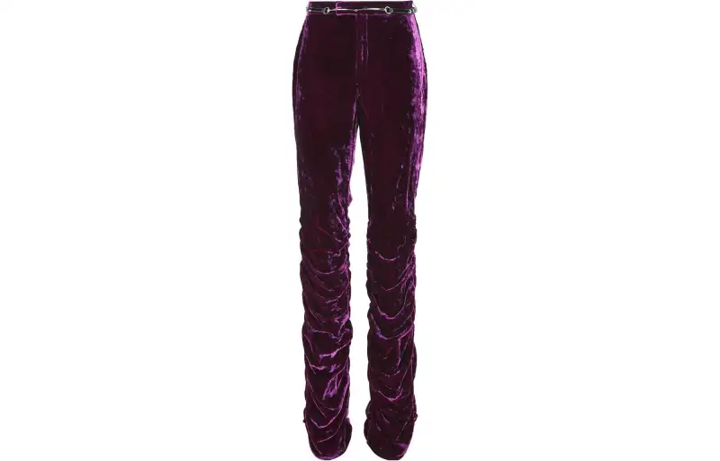 GUCCI Horsebit Belt Velvet Pants