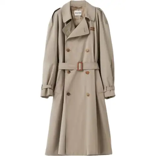 MIU MIU Trench Coat Women's Mud Gray