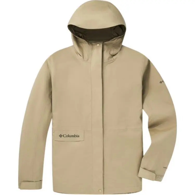 Columbia Hiking Waterproof, Windproof, Lightweight Windbreaker Jacket Women's Light Brown