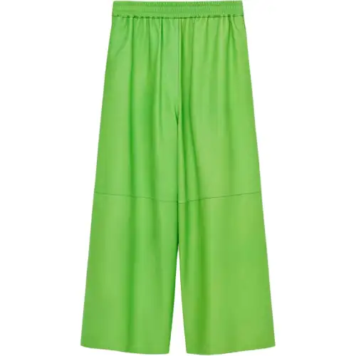 LOEWE Casual Pants Women's Green Moderate Straight Fit Pants
