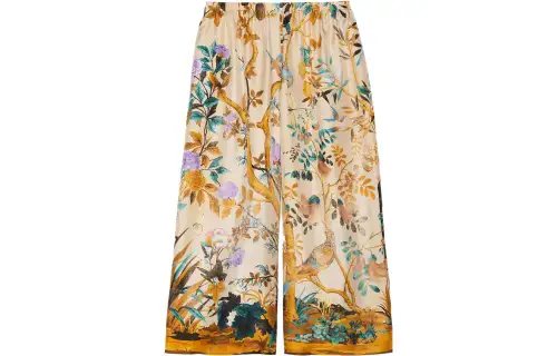 GUCCI Casual Pants Women's Ivory White Moderate Wide Leg Pants
