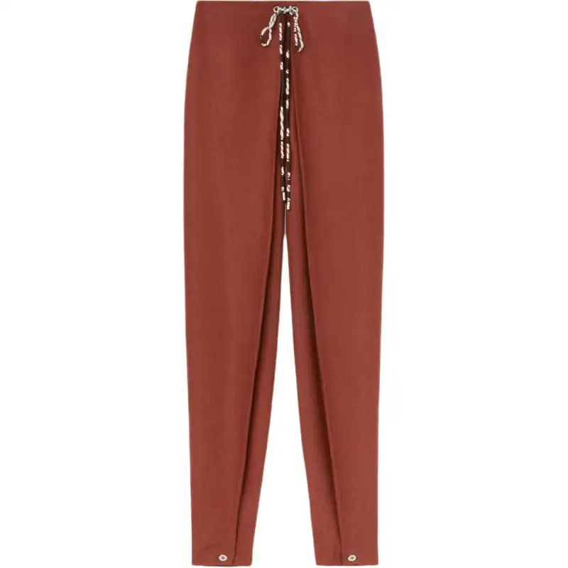 Loro Piana SS24 Casual Pants Women's Black Sugar Brown Red