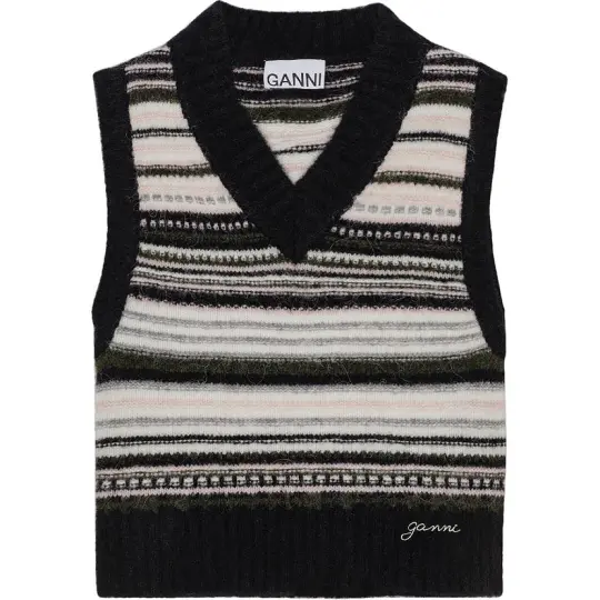 GANNI V neck Sleeveless Knitted Top