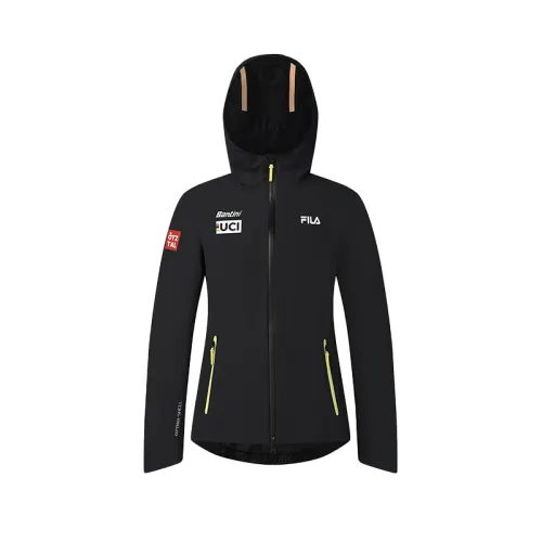 FILA CYCLING Waterproof Windproof Quick Dry Windbreaker Jacket Women's Pitch Black