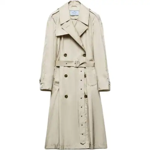 PRADA Trench Coats Women's Ecru Lapel Moderate Other