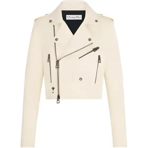 DIOR SS24 Leather Jacket Women's White