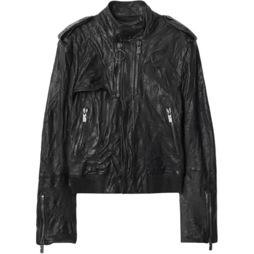 Burberry SS25 Leather Jacket Women's Black