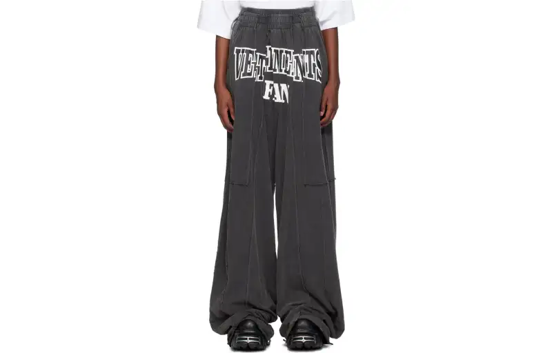 Vetements Casual Pants Women's Gray Moderate Wide Leg Pants