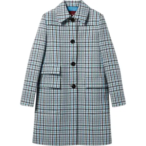 GUCCI Coats Women's Blue Moderate Straight Fit