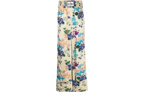 OFF WHITE Casual Pants Women's Light Beige Moderate Wide Leg Pants