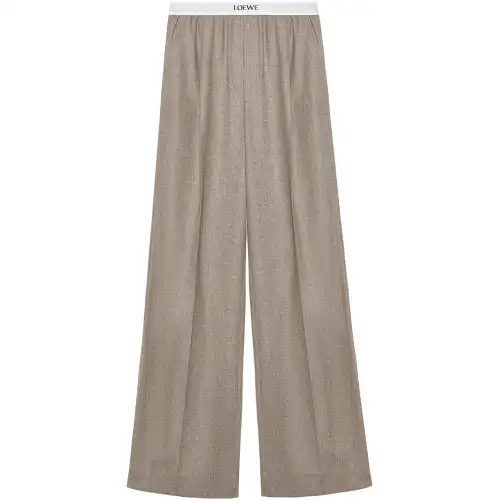 LOEWE Mélange Effect Box Pleat Trousers