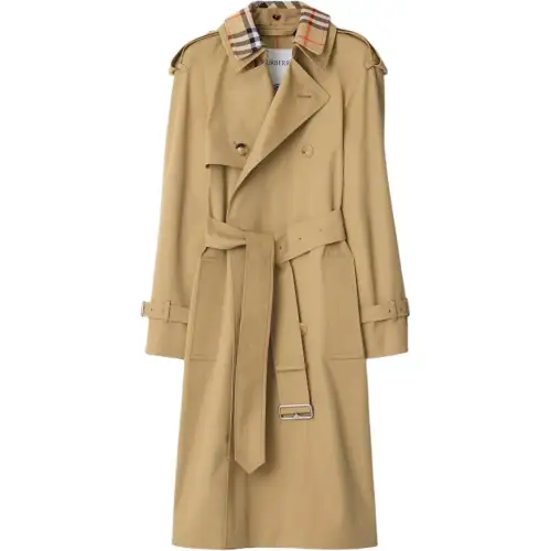 Burberry Notched lapel Cotton Trench Coat