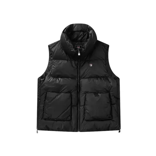 FILA Vests Women's Jet Black Stand Collar Moderate Other