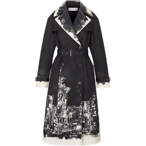 DIOR Trench Coats Women's Black Lapel Moderate Other