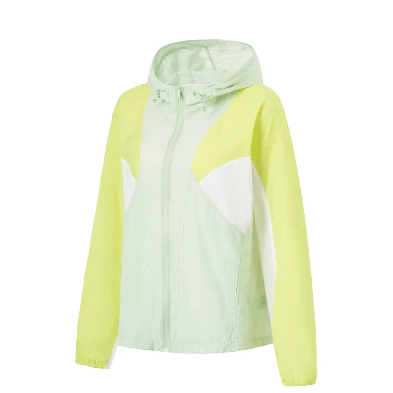 Li Ning Fitness Series Sun Protection Clothing Women's Standard White Ice Fat Green