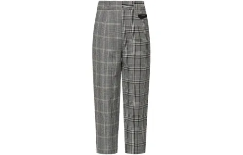 EVISU Casual Pants Women's Gray Plaid Moderate Tapered Pants