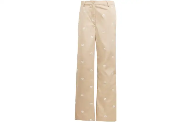Adidas Originals Casual Pants Women's Beige Moderate Straight Fit Pants