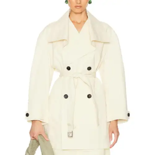 Bottega Veneta Trench Coat Women's Cloud White