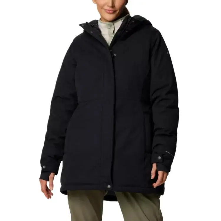 Columbia Coats Women's Black Hooded Moderate Straight Fit