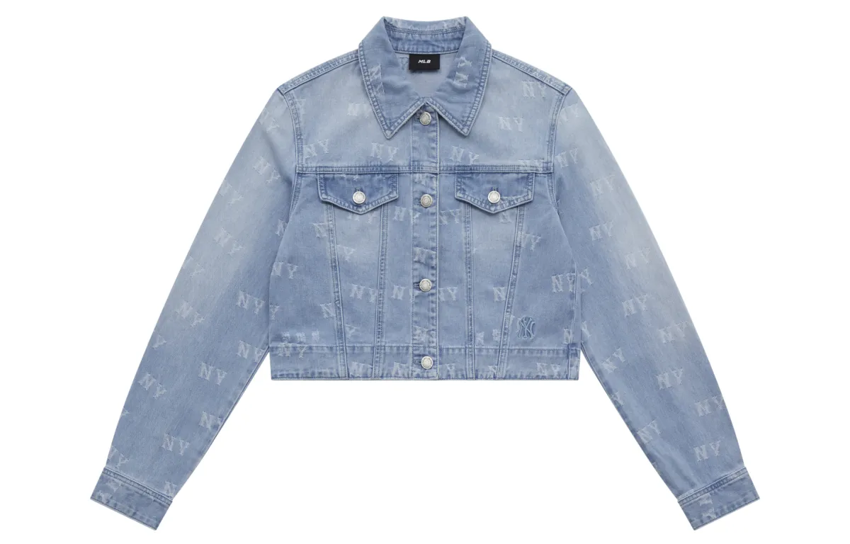MLB MONOGRAM SS25 Denim Jacket Women's Light Blue