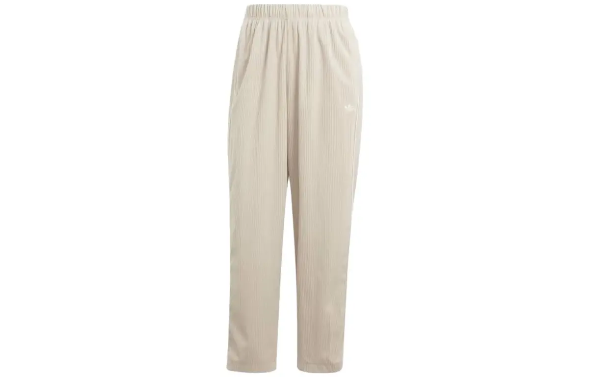 Adidas Originals Casual Pants Women's Beige Moderate Straight Fit Pants