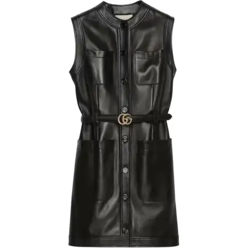GUCCI Vests Women's Black Crew Neck Moderate Other