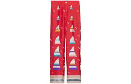 GUCCI Casual Pants Women's Red Moderate Straight Fit Pants