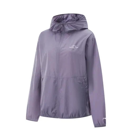 Li Ning Smoothie Trench Coat Women's Crow Gray Purple