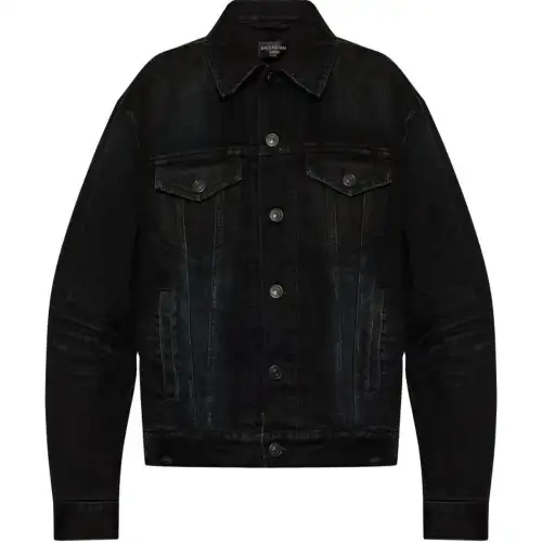 Balenciaga Standing Collar Denim Jacket 'Midnight'