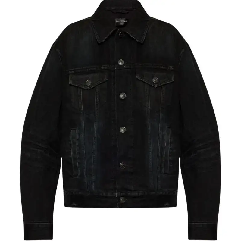 Balenciaga Standing Collar Denim Jacket 'Midnight'