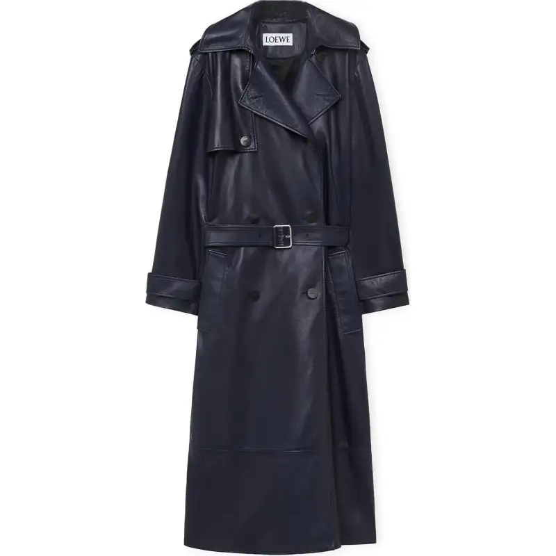 LOEWE FW24 Leather Jacket Women's Marine Blue