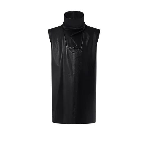 Lv Leather High Neck Top