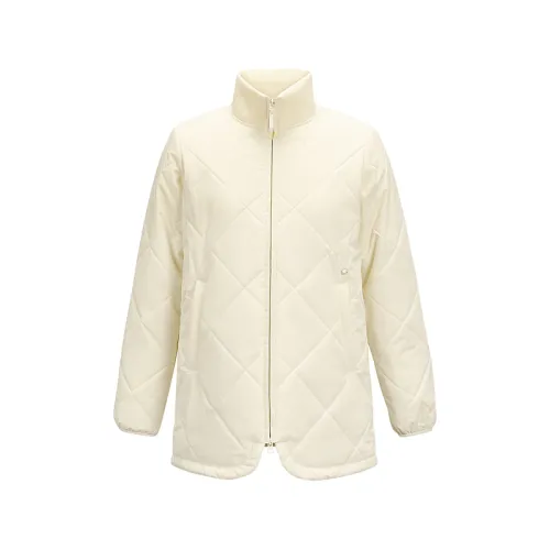 Skechers Sports Lifestyle Athleisure Puffer Jacket Women's Pearl White