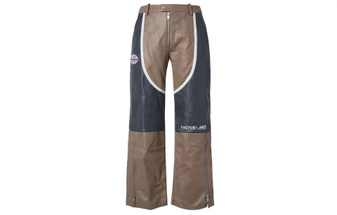 Jordan X Travis Scott Cactus Jack Women's Leather Pants Asia Sizing Archaeo Brown