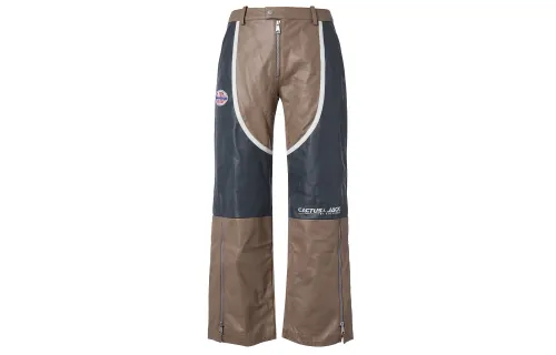 Jordan X Travis Scott Cactus Jack Women's Leather Pants Asia Sizing Archaeo Brown
