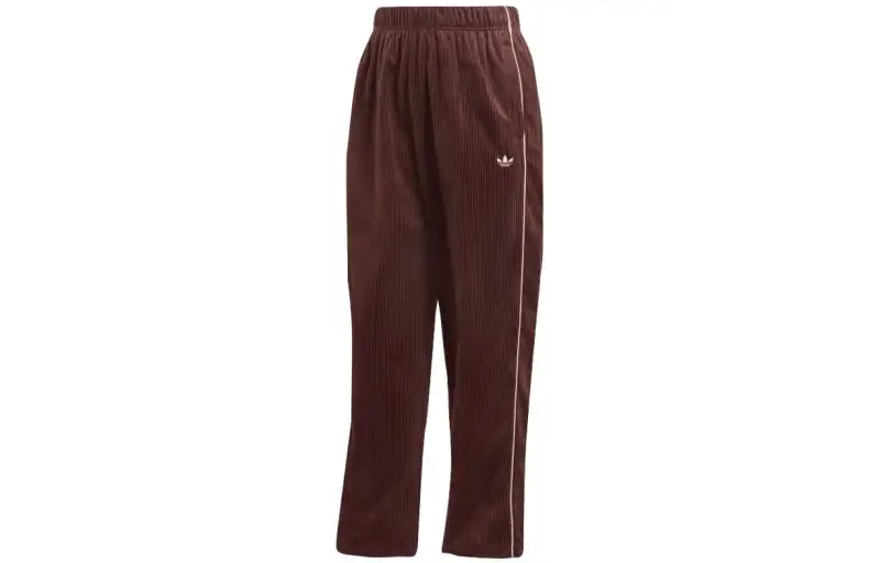 Adidas Originals Casual Pants Women's Contour Brown Moderate Straight Fit Pants