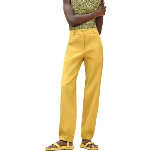 HERMES SS24 Casual Pants Women's Premium Yellow