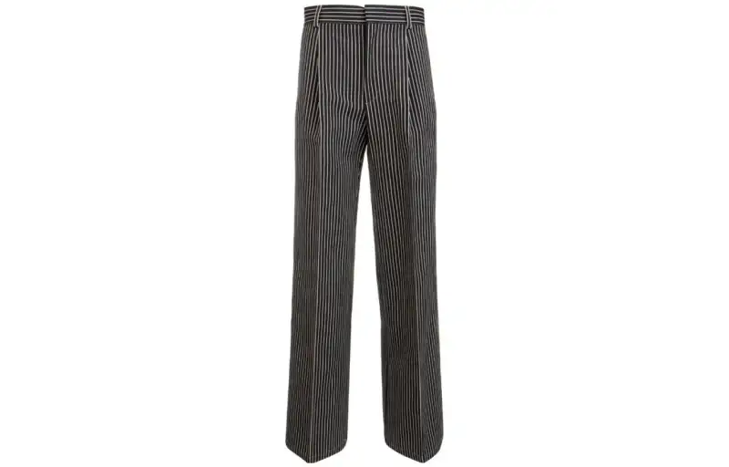 DIOR Casual Pants Women's Black/White Moderate Straight Fit Pants
