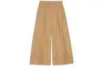 GUCCI Casual Pants Women's Light Brown Moderate Wide Leg Pants