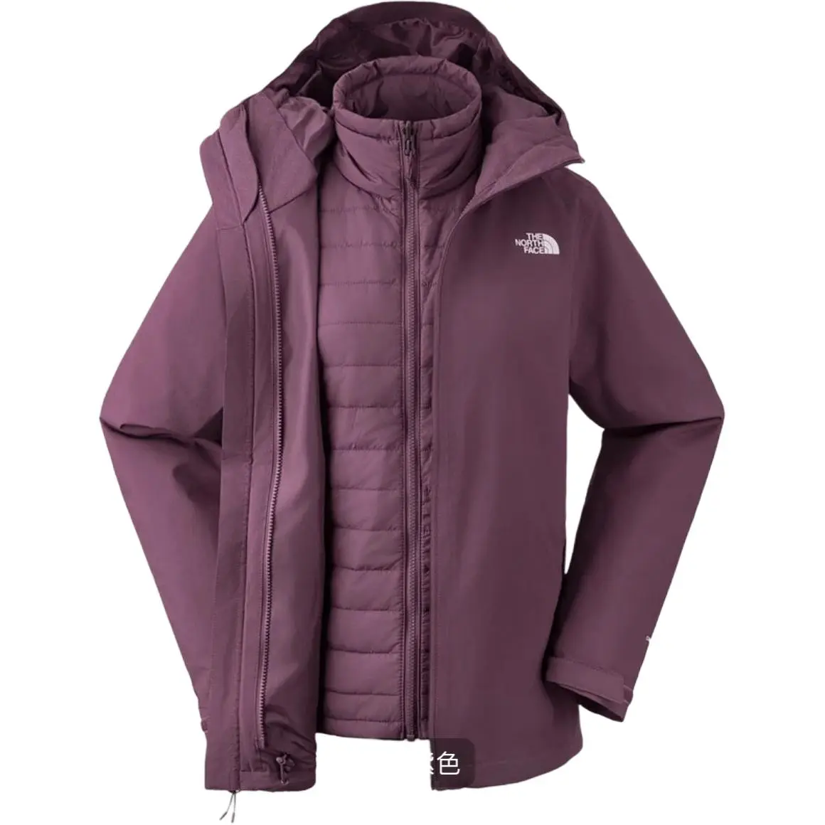 THE NORTH FACE Urban Exploration Waterproof And Windproof To Keep Warm Windbreaker Jacket Women's Two Piece Set Purple