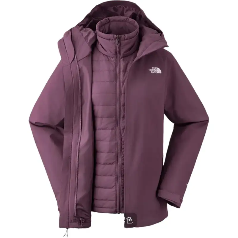 THE NORTH FACE Urban Exploration Waterproof And Windproof To Keep Warm Windbreaker Jacket Women's Two Piece Set Purple