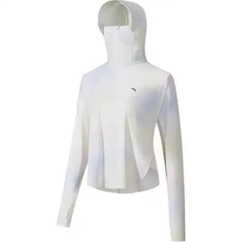 ANTA Variety Training Collection Sun Protection Clothing Women's Wuwei Green/All Over Print Hooded Non Detachable Moderate Straight Fit