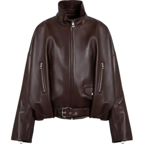 LOEWE Leather Jacket Women's Brown
