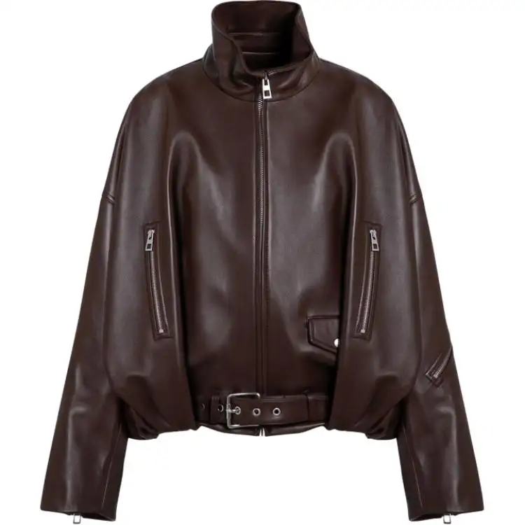 LOEWE Leather Jacket Women's Brown