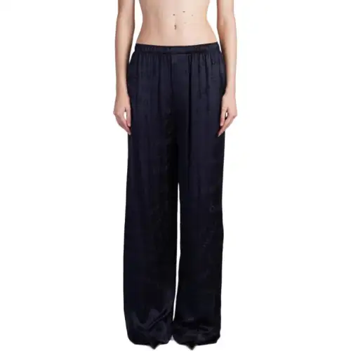 Balenciaga Casual Pants Loose Fit Women's Blue
