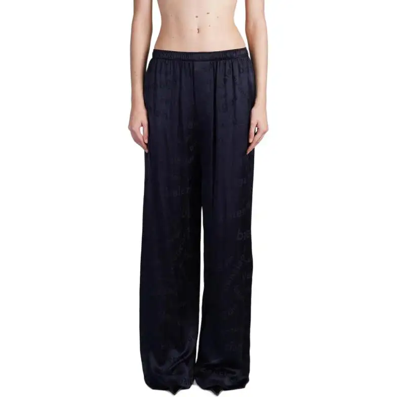 Balenciaga Casual Pants Loose Fit Women's Blue