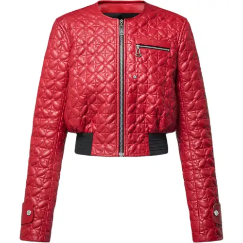 Lv Quilted Monogram Flower Bomber Jacket