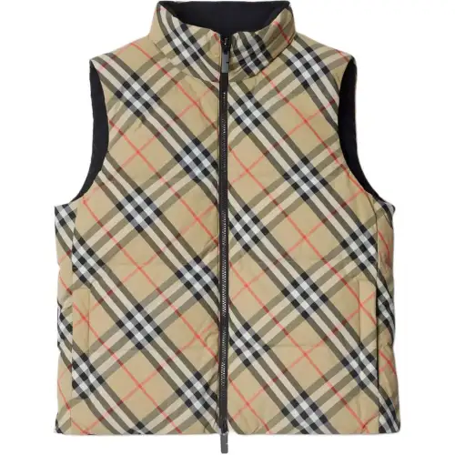 Burberry check-print reversible puffer gilet