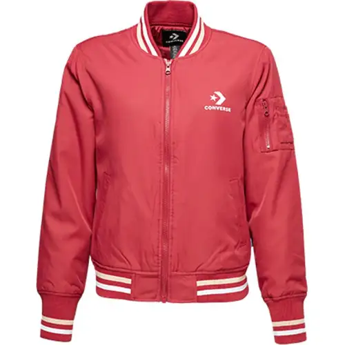 Converse Women'ss Basic Padded Bomber Baseball Jacket Women's Red